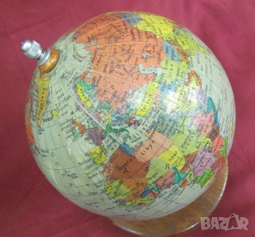 Винтич Мини Глобус с Дървена Поставка, снимка 7 - Антикварни и старинни предмети - 37030930