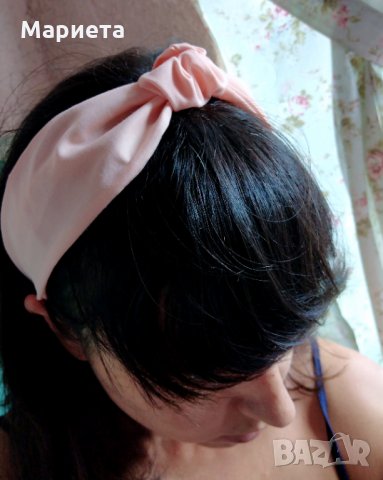 ❤️Диадема с фламинго Диадема от плат Ръчна Изработка Диадема с възел в розово , снимка 5 - Аксесоари за коса - 29601631