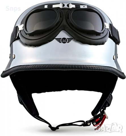  Ретро каска за Chopper Cruiser Vintage Bobber, М(57-58 см), снимка 2 - Аксесоари и консумативи - 36992918