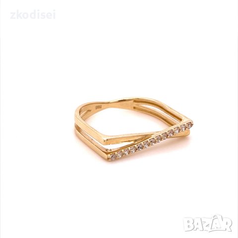 Златен дамски пръстен 2,08гр. размер:57 14кр. проба:585 модел:20058-2, снимка 2 - Пръстени - 42528676
