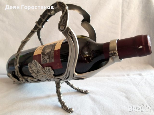 Уникална стойка за вино, кошничка, снимка 1