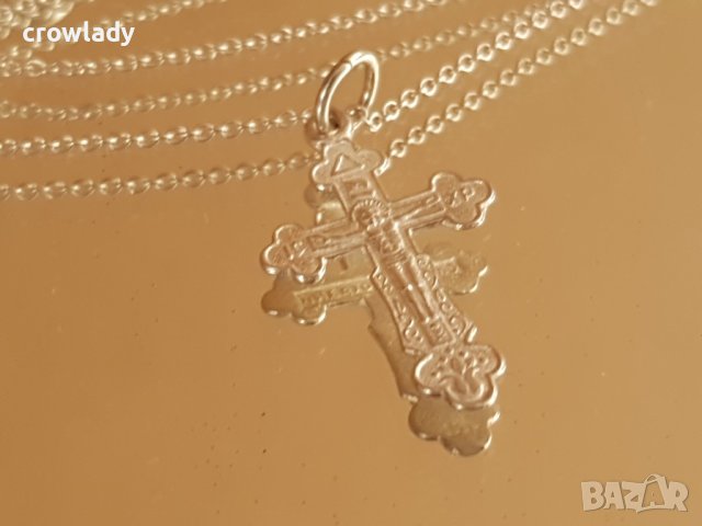 Стилен фин и елегантен СРЕБЪРЕН КРЪСТ СПАСИ И СЪХРАНИ, снимка 3 - Други - 42272177