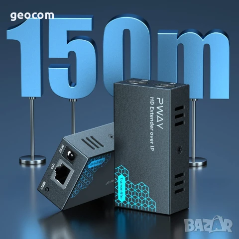 P-Way HDMI екстендер през FTP RJ-45 (Cat 5e/6/7/8, до 150м,Комплект)