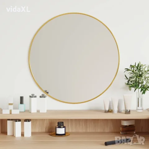vidaXL Стенно огледало злато Ø 50 см кръгло, снимка 2 - Огледала - 56147247