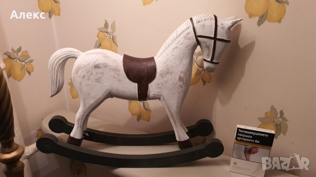 Голям люлеещ дървен кон, Италия, 36см /30см Нов!