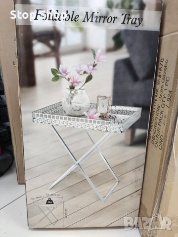 Сгъваема маса метална с огледало камъчета кристали , снимка 3 - Маси - 40860320