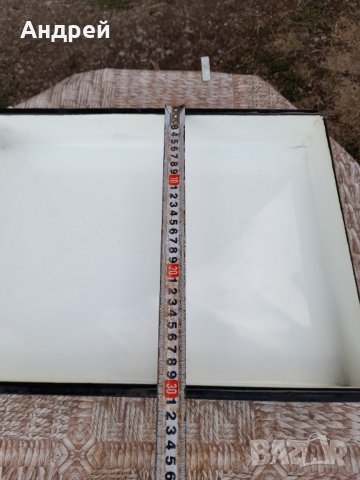 Стара емайлирана тава,тепсия #3, снимка 3 - Антикварни и старинни предмети - 42317238