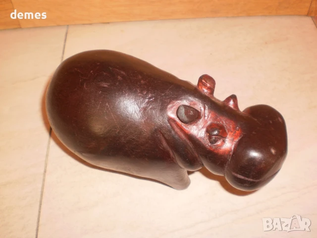 Фигура на хипопотам от тик, Зимбабве, снимка 7 - Декорация за дома - 51062212