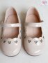 №19-№24, Бежови бебешки официални обувки-Балеринки за момиче със сърца, снимка 2