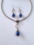 Новият ни елегантен комплект бижута с мастилено сини перли Сваровски и бронзови орнаменти , снимка 4