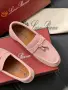 Loro Piana Дамски Розови Велурени Ежедневни Обувки Лоро Пиана Код E167, снимка 5