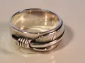 мъжки сребърен пръстен халка Перо, снимка 2