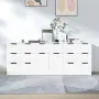 vidaXL Бюфет от 3 части, бял, инженерно дърво, снимка 2