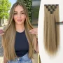 Екстеншън с клипс Удължение за Коса Различни цветове 7 реда треса, снимка 4