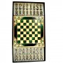 Шах, Гръцки войни, Метален, 20х20 см, Зелен, снимка 1 - Шах и табла - 37504937