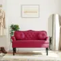 vidaXL Пейка с възглавници, виненочервена, 120,5x65x75 см, кадифе, снимка 2