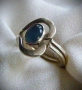 Сребърен пръстен с аквамарин в "сърце", снимка 4