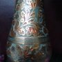 Индийска медна ваза,гравирана,цветна, снимка 4