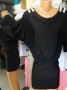 Черна рокля/туника с гръцко деколте и сребристи камъчета на раменете, снимка 6