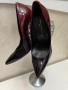 Луксозни обувки от естествен лак,преливащо Бордо в черно, снимка 3