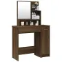 vidaXL Тоалетка с огледало, Кафяв дъб, 86,5x35x136 см, снимка 4
