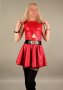 S червена кожена рокля с забележка, снимка 1 - Рокли - 42217909