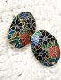 Винтидж обици/ клипси ,,клоазоне,,е, снимка 3