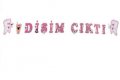 Първо зъбче зъб Dişim Çıktı розов надпис Парти Гирлянд Банер рожден ден, снимка 2