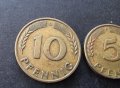 Монети . Германия. 1, 5 и 10 пфенига. 1950 година., снимка 3