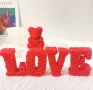 LOVE L O V E букви буква от рози надпис текст силиконов молд форма фондан гипс шоколад смола свещ , снимка 1