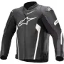 Кожено мото яке ALPINESTARS FASTER V2 BLACK/WHITE пистов чопър скутер, снимка 2