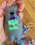 Коледна декорация / Коледни играчки за елха от филц ръчна изработка мече , снимка 5