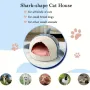 Котещка хралупа - къща с формата на акула, легло за котки, котка, куче, снимка 7