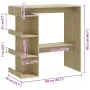 vidaXL Бар маса с рафтове сонома дъб 100x50x101,5 см инженерно дърво, снимка 7