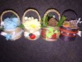 Ръчно изработени мини кошнички с цветя, снимка 10