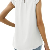 Дамска шифонена риза с плисиран потник без ръкави, 8цвята , снимка 11 - Корсети, бюстиета, топове - 40340606