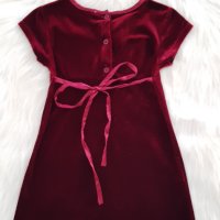 Детска рокля червено кадифе 4 години, снимка 4 - Детски рокли и поли - 42889310