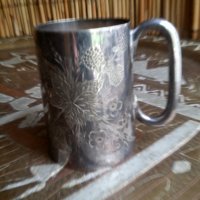 Стара английска посребрена чаша, снимка 2 - Антикварни и старинни предмети - 29977395