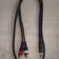 аудио кабел мини стерео жак - чинчове 1м., снимка 2 - Други - 30863047