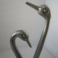  2 бр метални лебеди Фигура  малка пластика, снимка 4 - Статуетки - 29444659