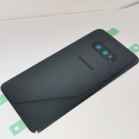 Заден капак, панел стъкло + стъкло камера за Samsung Galaxy S10e / Черен, снимка 1 - Резервни части за телефони - 42651903