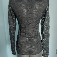 Дантелена еластична блуза "Neo noir" / сива дантела, луксозна категория , снимка 6 - Корсети, бюстиета, топове - 36575209