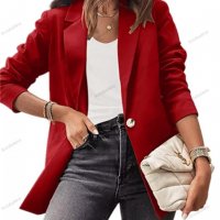 Ново дамско едноцветно ежедневно сако с дълъг ръкав, 8цвята - 023, снимка 6 - Сака - 39258787