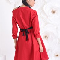 friends fashion рокля-риза в червен цвят, снимка 3 - Рокли - 30232773