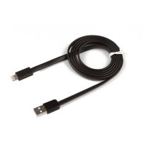 Кабел плосък черен за iPhone5/6 USB-А(м)/Apple lighining(м) 1,2m, снимка 1 - USB кабели - 42383563