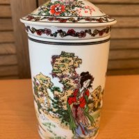 Керамична чаша за чай филтър и капаче-China, снимка 3 - Антикварни и старинни предмети - 39985413
