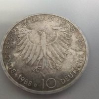 Монета 10 deutsche mark 1988, Arthur Shopenhauer, снимка 1 - Нумизматика и бонистика - 38877980