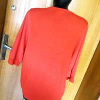 Светло червена блуза прилеп плетиво Л, снимка 2 - Блузи с дълъг ръкав и пуловери - 34043049