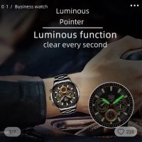 Комплект мъжки часовник DEYROS с кожна гривна, снимка 5 - Мъжки - 42747708
