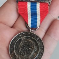норвежки сребърен медал проба 830 , снимка 4 - Антикварни и старинни предмети - 42055087